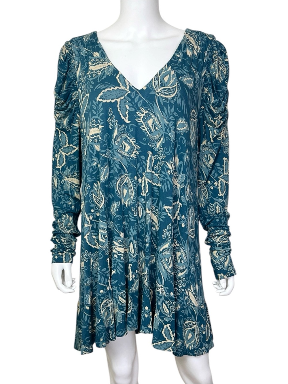 Free People Hello Lover Tunic in Dusty Indigo Combo - sz L - Picture 5 of 12